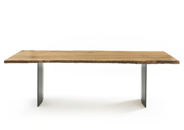 SKY-NATURA BRICCOLA - Rectangular table with briccola wood top and iron base by Riva 1920 - view 3